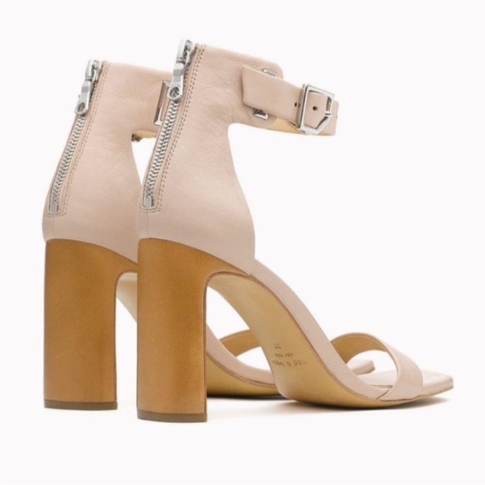 RAG & BONE ELLIS NUDE ANKLE ZIPPER HEELED SANDALS 9